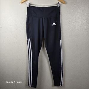 Adidas Black 3-Stripes AEROREADY Leggings Small w/ Pockets AS SEEN ON TV Celebs